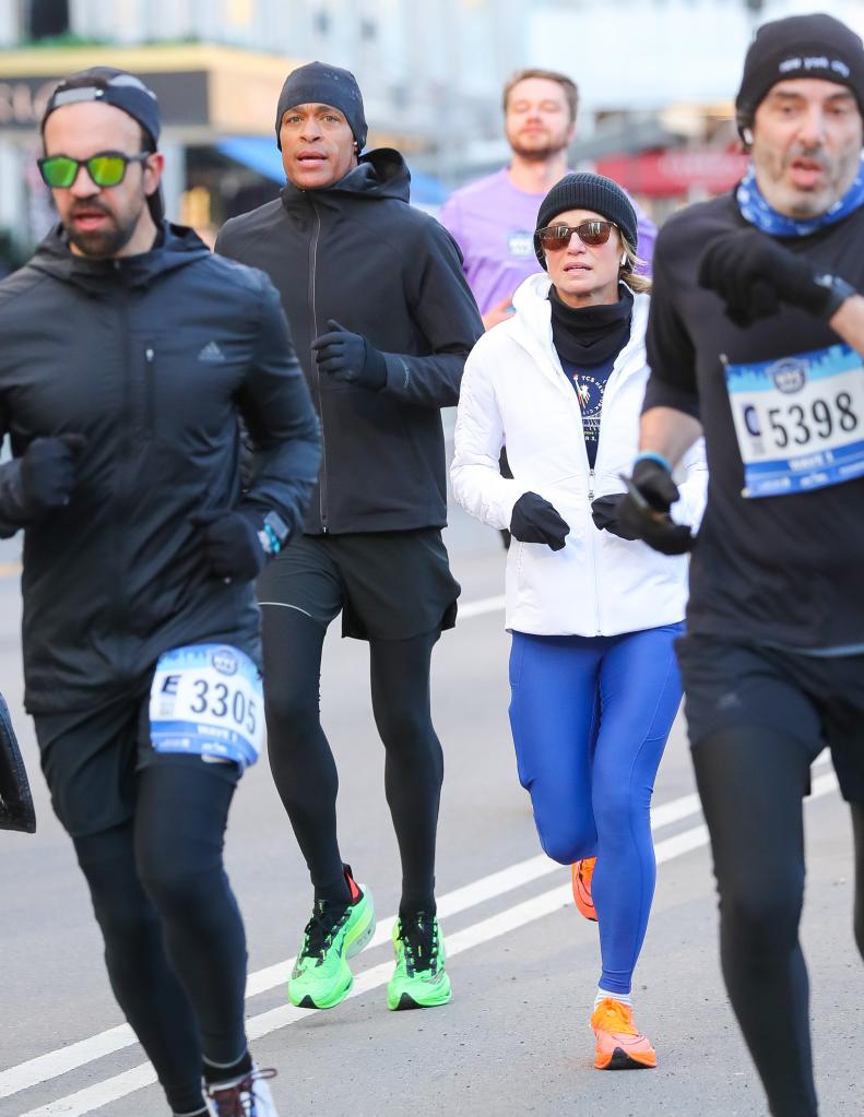 TJ Holmes and Amy Robach running the New York City Half Marathon together