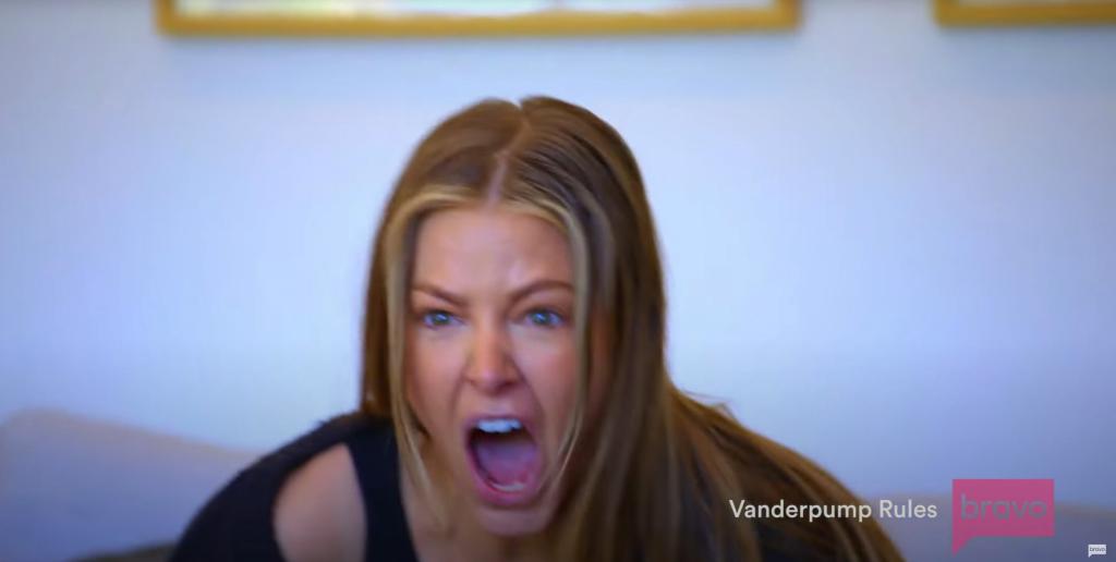 A screenshot of Ariana Madix screaming on "Vanderpump Rules."