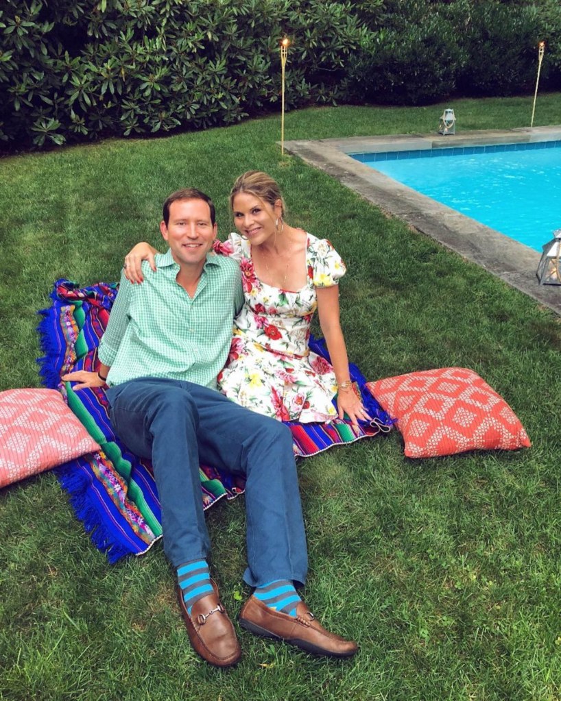 Jenna Bush Hager and Henry Chase Hager having a picnic. 