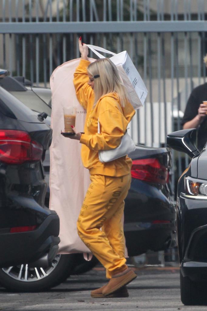 Ariana Madix in yellow sweatsuit