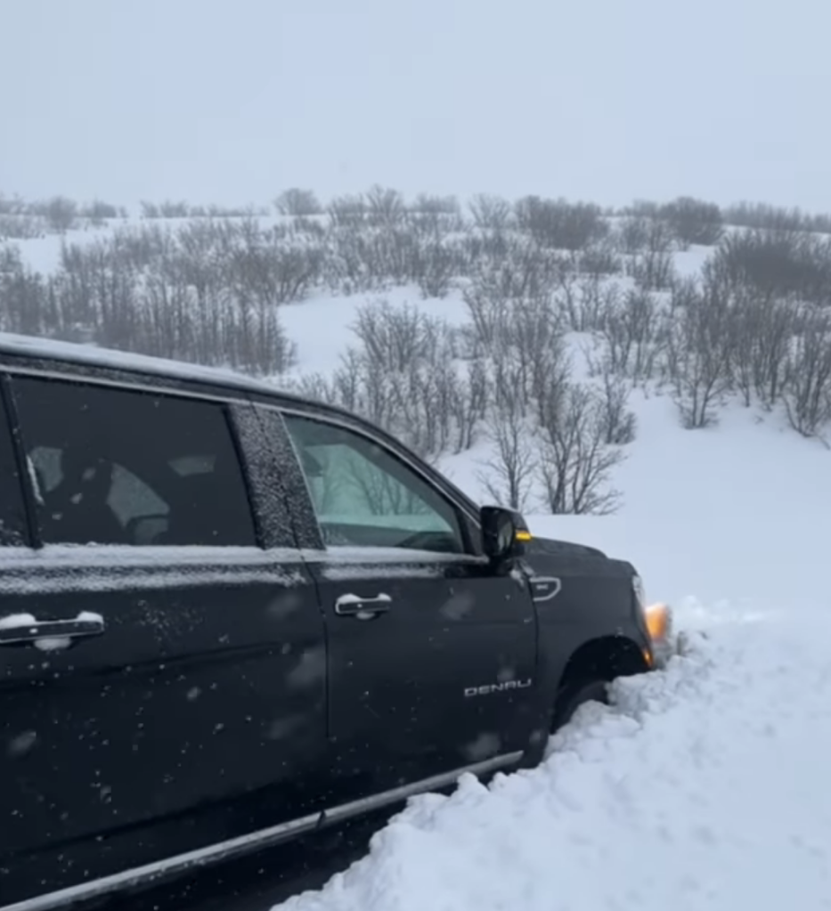 Meredith Marks' SUV under snow