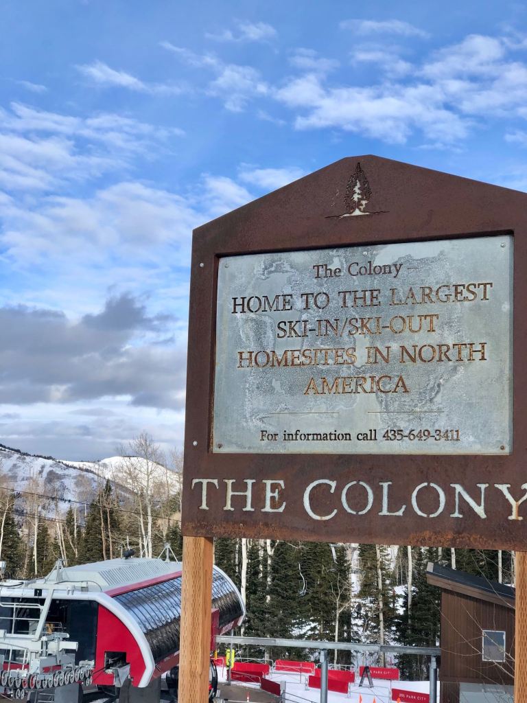 A sign for The Colony at White Pine Canyon.