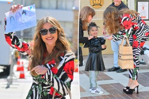 Sofia Vergara stunned in a striking pant suit.