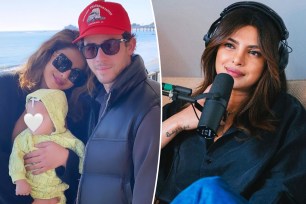 Priyanka Chopra and Nick Jonas with their baby split with her on "Armchair Expert."