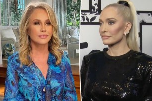 A split of Kathy Hilton and Erika Jayne