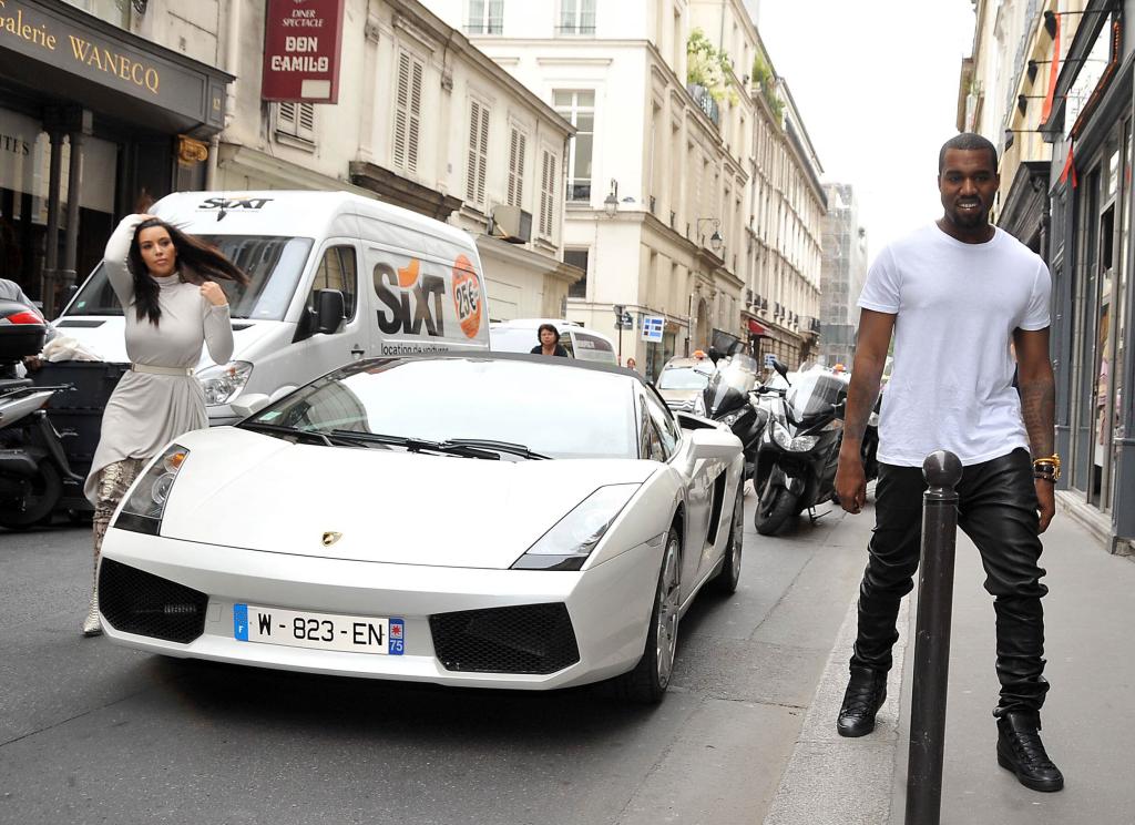 kim kardashian kanye west lamborghini