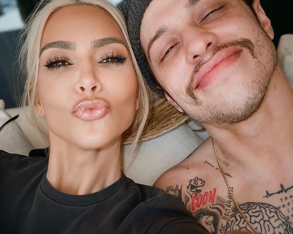 A selfie of Kim Kardashian and Pete Davidson.