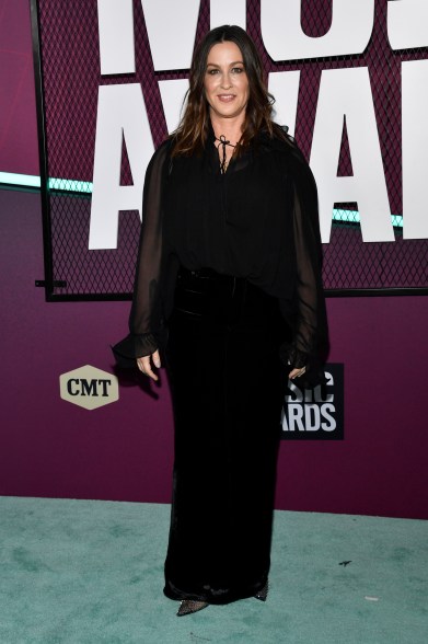 Alanis Morissette on the CMT Awards 2023 red carpet.