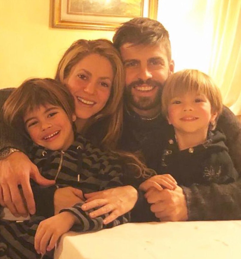 Shakira, Gerard Piqué and their two kids.