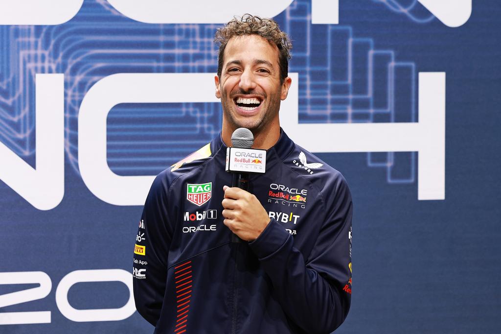 Daniel Ricciardo speaks at the Red Bull launch in New York