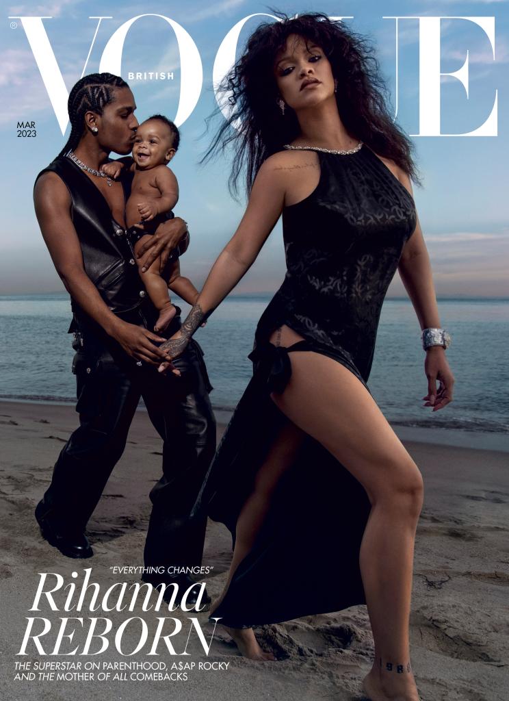 A$AP Rocky, Rihanna and their baby on the cover of British Vogue