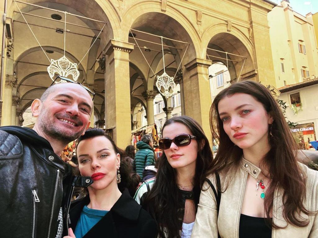 Debi Mazar and family in Italy.