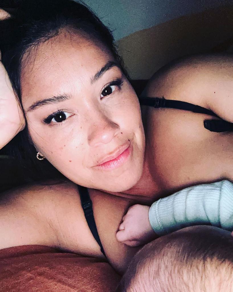 Gina Rodriguez holds son Charlie