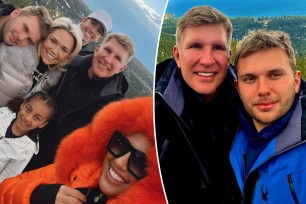 Todd Chrisley split image with his family.