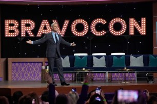 Andy Cohen onstage at BravoCon