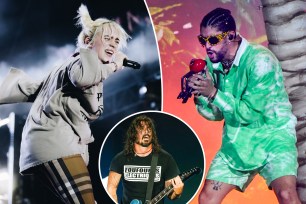 Bad Bunny, Billie Eilish, Foo Fighters on stage