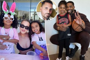 Split image of Khloé Kardashian, Tristan Thompson and Scott Disick.