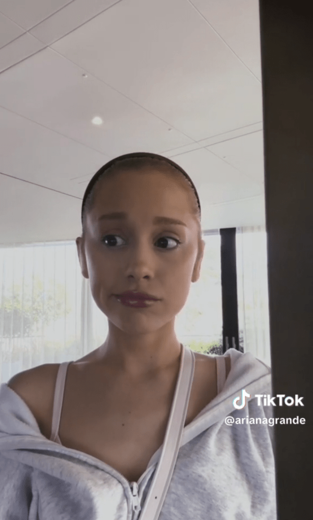 Ariana Grande shares a tiktok video