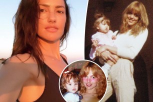 Minka Kelly and her mother, Maureen, split image.