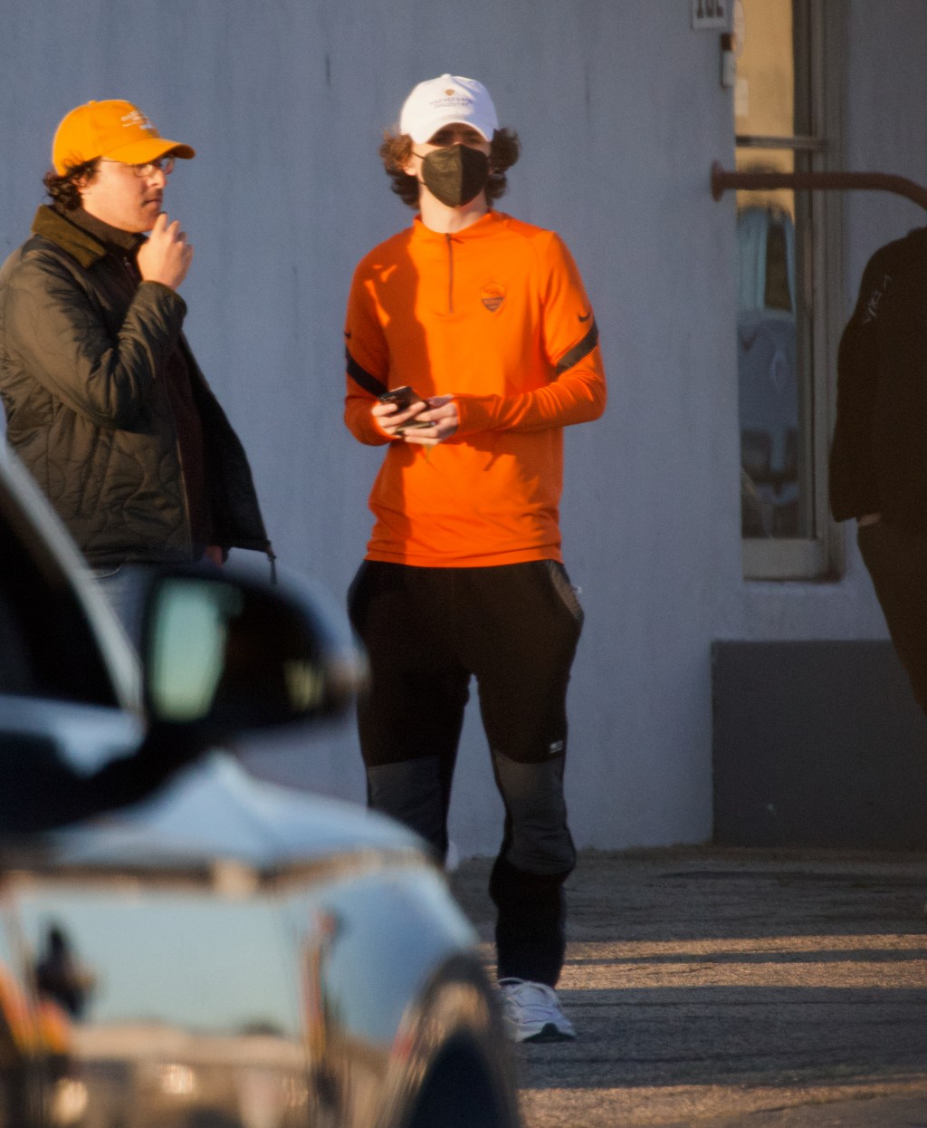 Timothée Chalamet in orange.