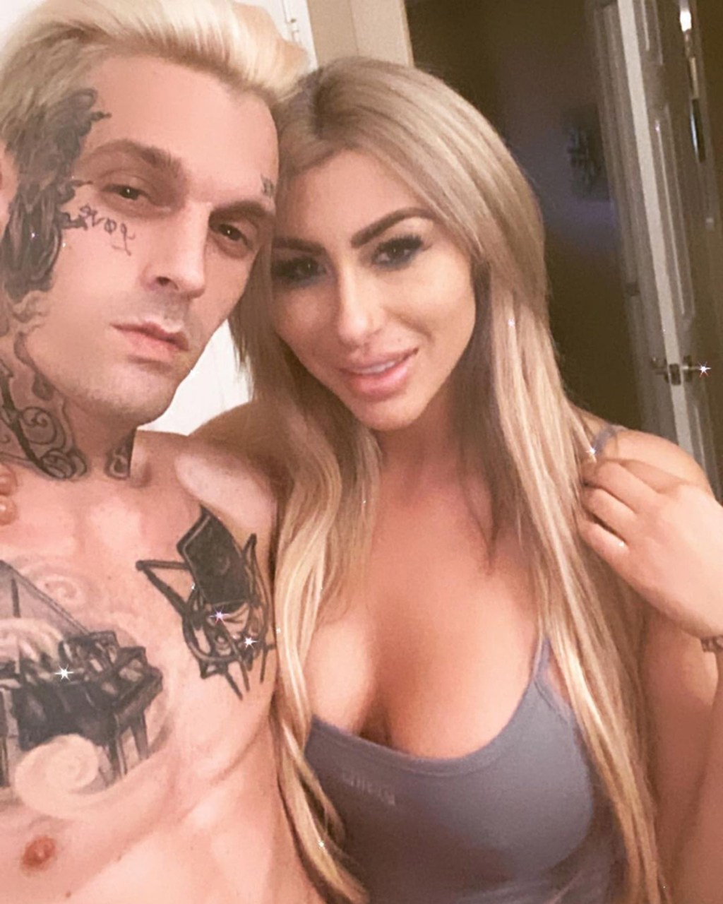 Aaron Carter and Melanie Martin take selfie