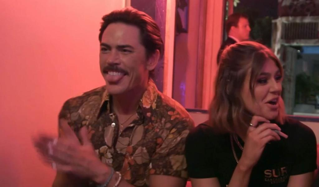 Tom Sandoval and Raquel Leviss sitting on "Vanderpump Rules"