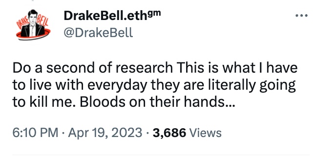 A screenshot of Drake Bell's tweet.