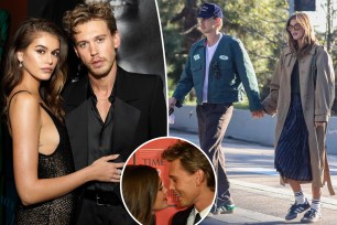 Kaia Gerber and Austin Butler split with them walking with an inset at the Time 100 red carpet.