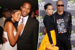 Kerry Washington cuddles up to Jamie Foxx, split with the co-stars on a red carpet