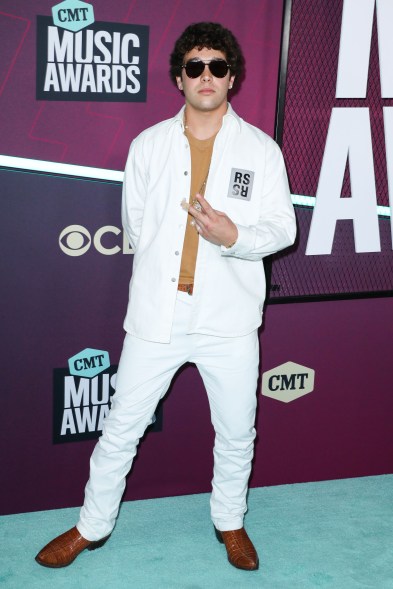 Austin Mahone attends the CMT Music Awards on Sunday, April 2, 2023, at the Moody Center in Austin, Texas.