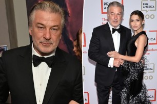 Alec Baldwin split with him and Hilaria Baldwin at the PEN Gala.