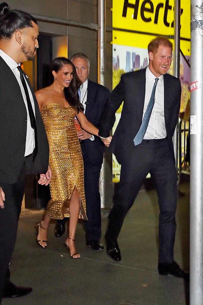 Meghan Markle and Prince harry stepping out into NYC streets after event in Manhattan