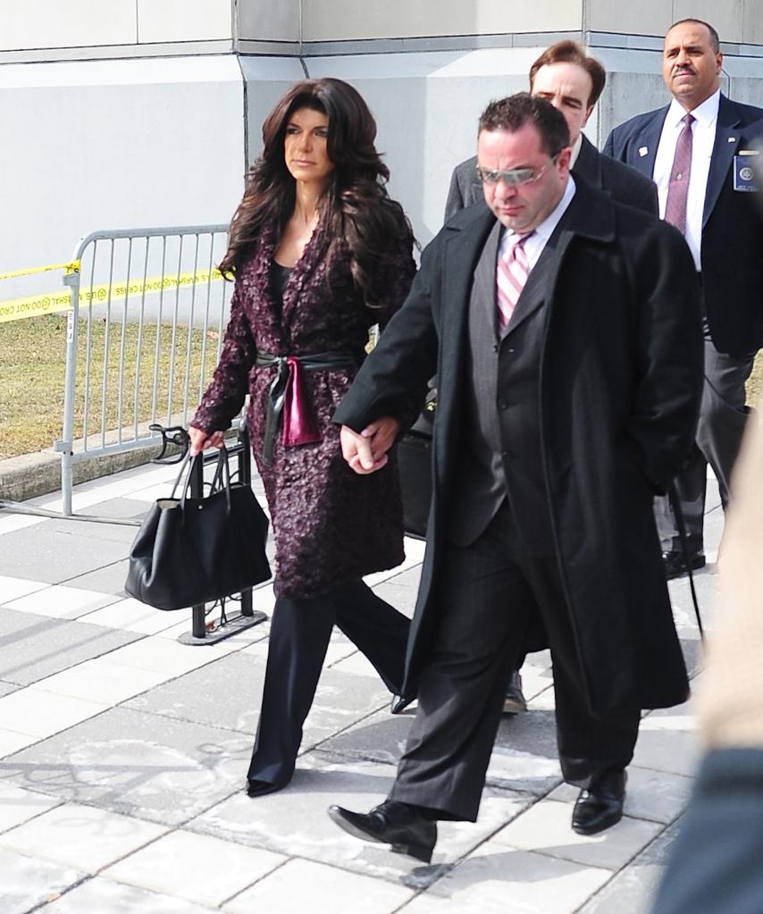 Teresa Giudice and Joe Giudice leaving court.