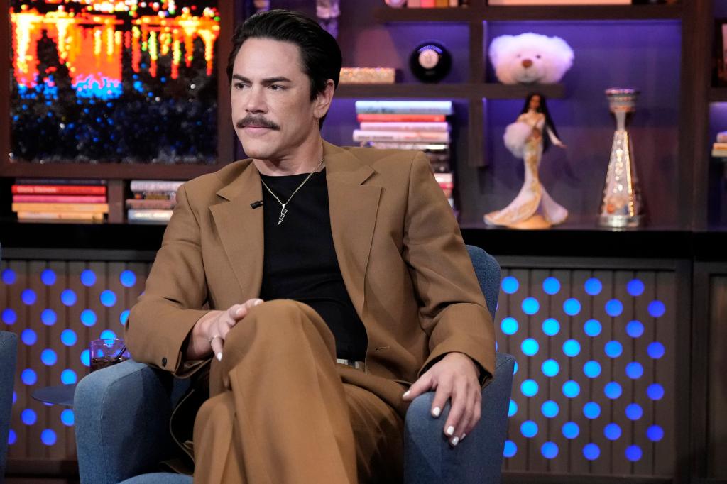 Tom Sandoval sitting on "WWHL"