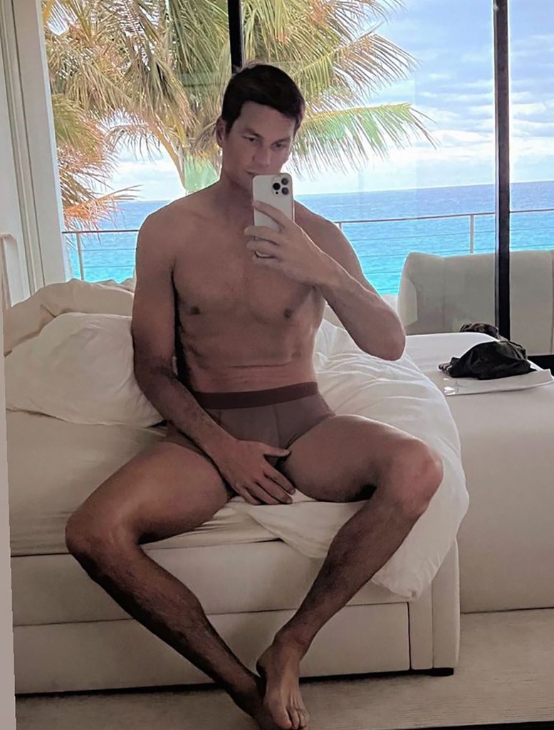 Tom Brady shirtless in his underwear