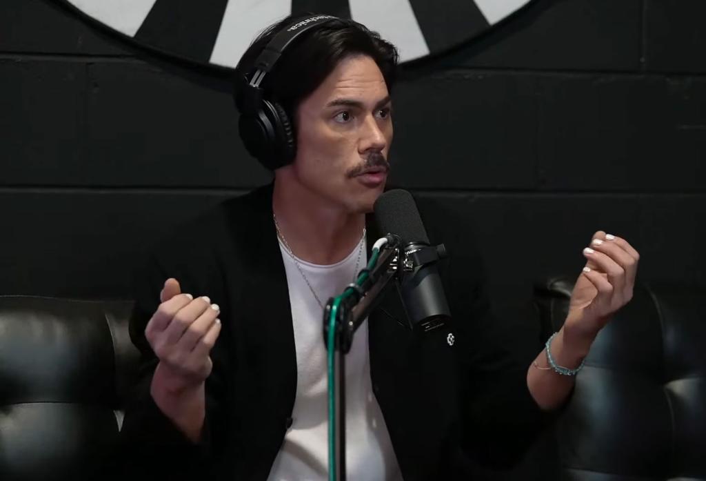 Tom Sandoval talking on a podcast