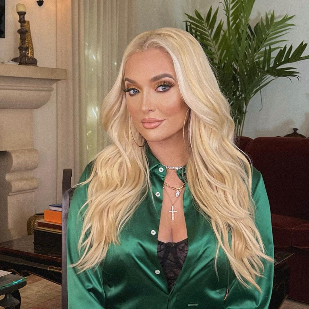 Erika Jayne in a green shirt.