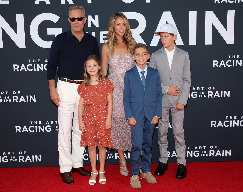 Christine Baumgartner and Kevin Costner and kids