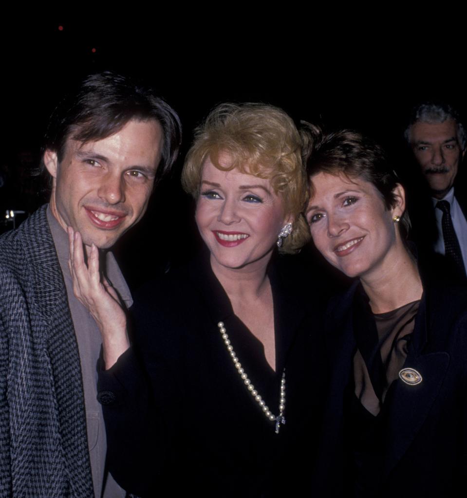 Todd Fisher, Debbie Reynolds and Carrie Fisher in 1989.