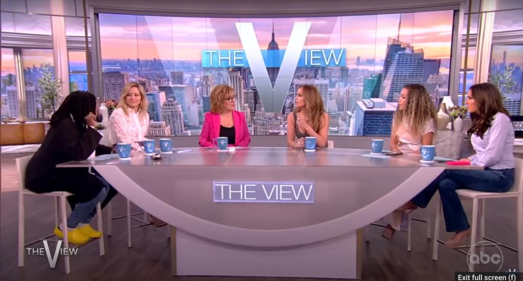 Jennifer Lopez on "The View" with the show's co-hosts.