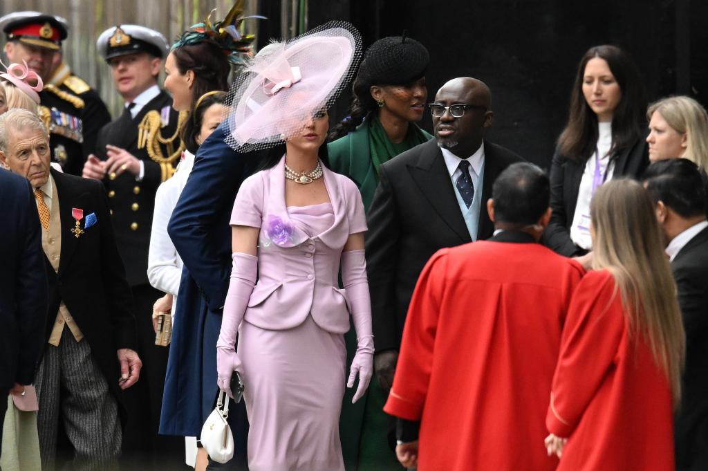 Katy Perry at Westminster Abbey for coronation.