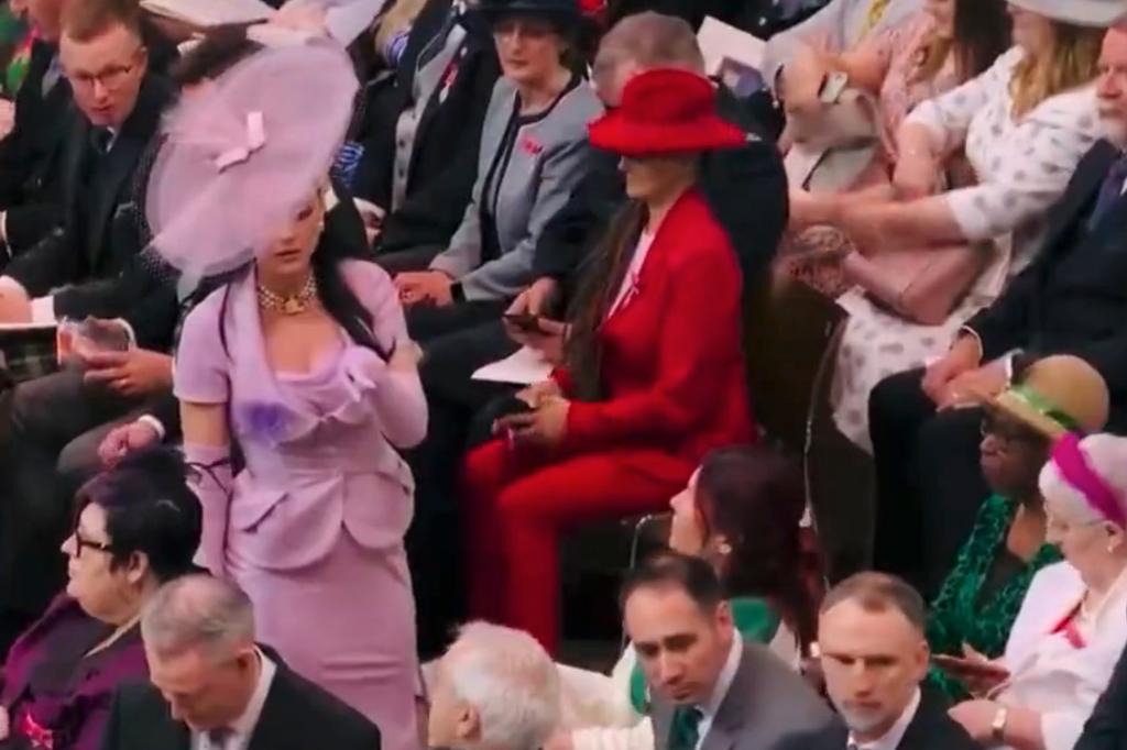 Katy Perry at Westminster Abbey for coronation.