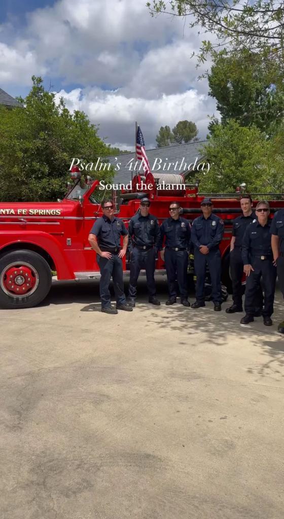 Firefighters at Psalm's birthday party