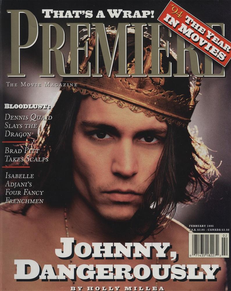 Johnny Depp on the cover of Premiere Magazine. 