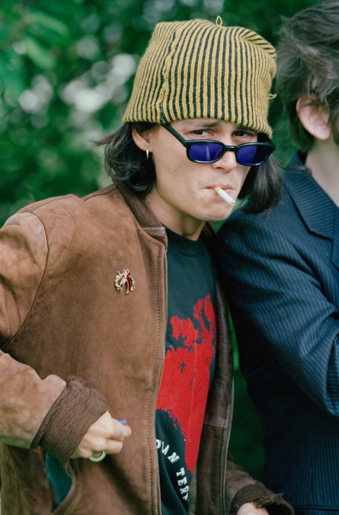 Johnny Depp smoking in a throwback photo. 