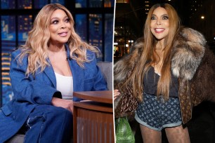 A split of Wendy Williams during an interview and at a private dinner at Fresco.