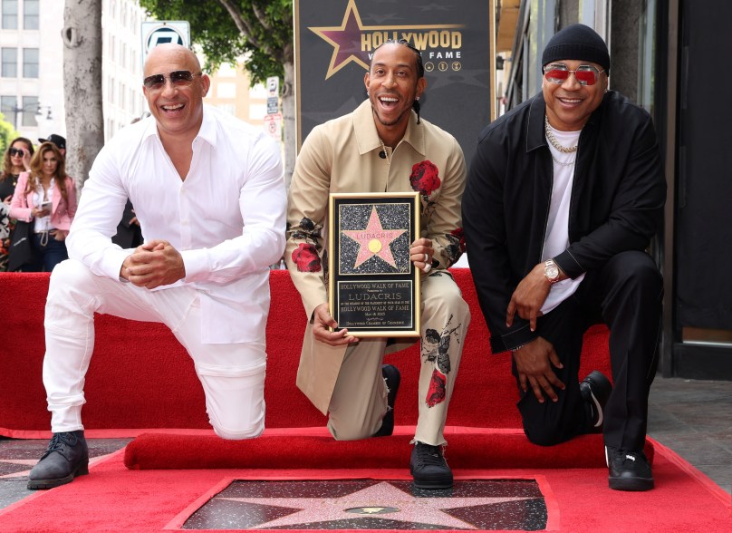 Ludacris, Vin Diesel and LL Cool J at hollywood walk of fame unveiling