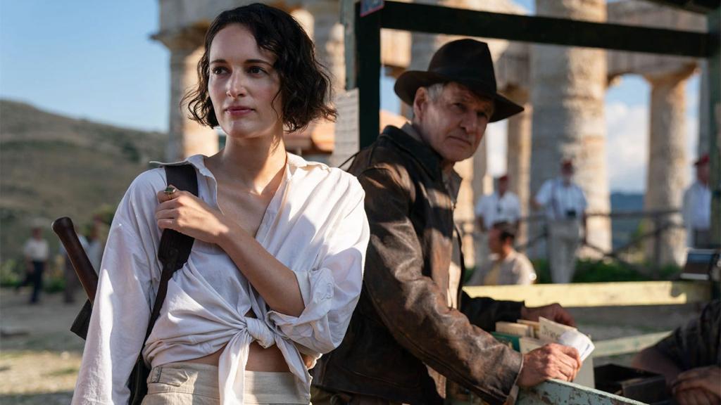 Phoebe Waller-Bridge and Harrison Ford in "Indiana Jones and the Dial of Destiny."