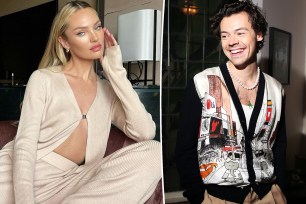 A split of Candice Swanepoel and Harry Styles.