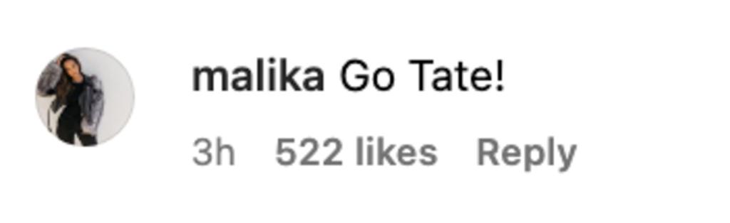 Malika Haqq's comment on Khloe Kardashian's Instagram post